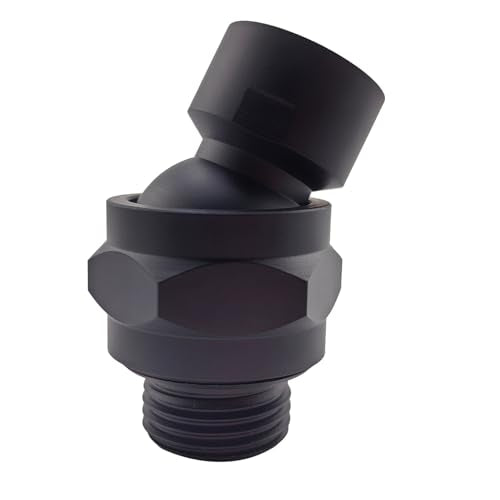 Shower Head Swivel Ball Adapter (Universal Component), Solid Brass Adjustable Shower Arm Connector, Shower Connector Ball Joint, Matte Black - color: Matte Black