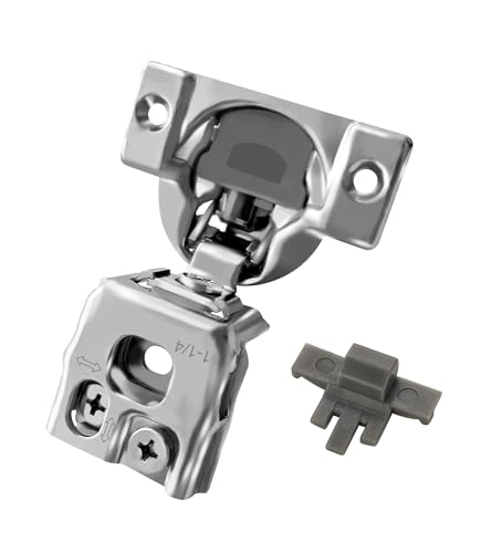 Berta (10 pcs) 1 1/4" Overlay Cabinet Door Hinges, 90 Degree Restricted Opening Angle Soft Closing Face Frame Hinges, 6-Ways 3-Cam Adjustment, Concealed Kitchen Cabinet Door Hinges with Screws - size: 1 1/4" Overlay
