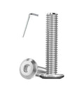 Metuja 1/4-20x2 Flat Head Hex Socket Cap Screws Bolts,304 Stainless Steel Fully Threaded Machine Screws with Hex Key (20PCS) Corrosion-Resistant for Furniture/Machinery - size: 1/4-20 x 2"