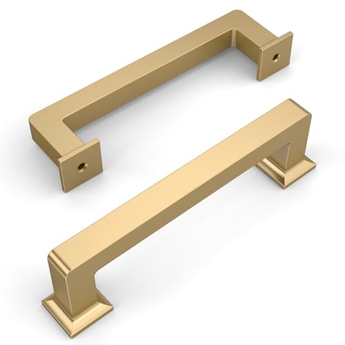 Amerdeco 10 Pack Champagne Bronze Cabinet Pulls 3-3/4 Inch(96MM) Hole Centers Kitchen Cabinet Handles Cabinet Hardware Kitchen Handles for Cabinets Cupboard Handles Drawer Pulls ZH0019 - color: Champagne Bronze, size: 3.75" Hole Center