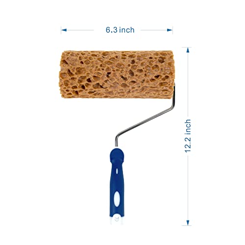Hanroy 6" Sea Sponge Roller, Texture Pattern Paint Roller for Home Walls - color: M90f