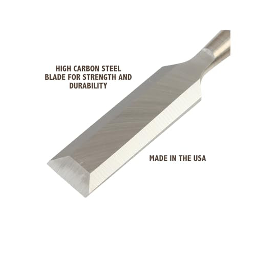 Buck Brothers 120104BC 5/8" Wood Chisel Made in USA, For Paring and Finishing Cuts in Carpentry and Woodworking, Tempered Tool Steel Blade, Mallet-Safe Handle - size: 5/8"