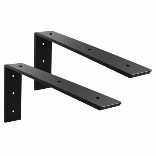 WINKER Countertop Support Bracket 2 Pack Heavy Duty 3/8" Thick Hidden L Shelf Bracket 18" x 8" x 2.5" Metal Corbels for Quartz/Granite/Wood/Concrete/Laminate Countertops, Black - size: 18″x8″x2.5″-3/8" thick, style: Black-2Pack