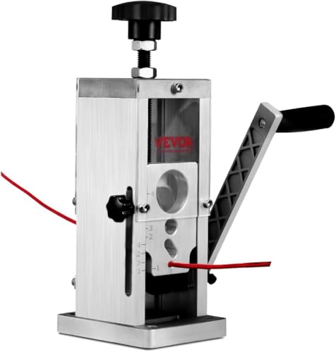 VEVOR Manual Wire Stripping Machine, 0.06''-1.5'' Copper Stripper with Hand Crank or Drill Powered, Visible Stripping Depth Reference, Portable Aluminum Frame Wire Peeler for Scrap Copper Recycling - size: 0.06''-1.5''