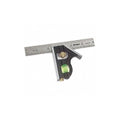 Combination Square, 6 in, Black, Zinc