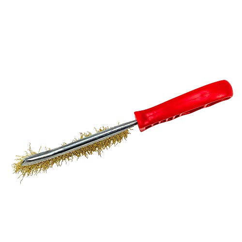 Forney 70516 Brass Wire Brush with Plastic Handle (Rust and Corrosion Resistant), 5-Inch