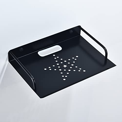 HNVNER Metal Floating Wall Shelf for Router & Cable Box, 10.3x8 Inch - color: 1 Layer-small-1pcs
