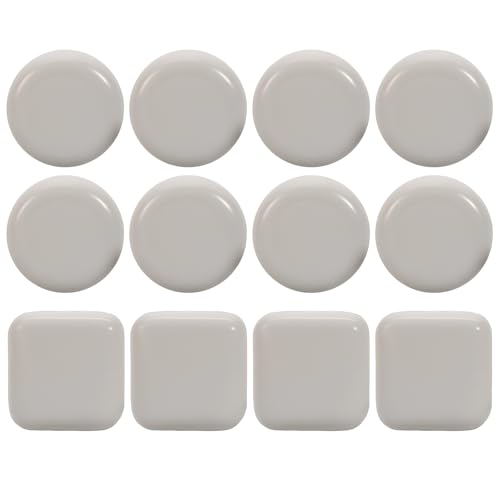 12PCS Stick Furniture Sliders – 1 Inch Sliders for Furniture On Carpet, Furniture Sliders for Hardwood Floors, Carpet & Tile, Beige Moving Sliders, Furniture Movers(8 Round + 4 Square) - size: 12pcs