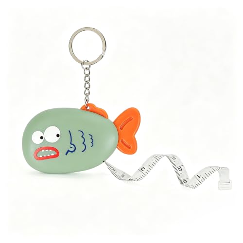 Cute Green Fish Fashion Measuring Tape 79", Sewing Gifts w/Keychain - color: A8-Green Fish