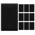 ENERLITES 10 Pack Mid-Size Blank Wall Plate Cover, No Device, 1-Gang, Black - color: Black, size: Mid-Size