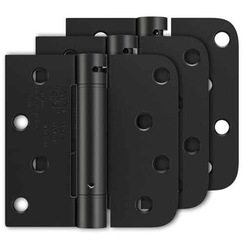 Luxbaro 3 Pack Spring Hinges Self Closing 4 Inch, Self Closing Door Hinges - color: Matte Black-square&5/8'', size: 4" 3 Pack