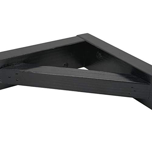 OVOV 2 Pack Wall Mount Wooden Shelf Brackets Triangle 7 Inch Black - color: Black, size: 7 Inch