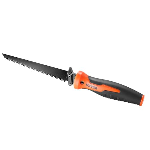 VEVOR Keyhole Saw, 6 in, Soft Grip Handle, 8-in-1 Multi-Blades Drywall, Triple Ground Teeth, for Cutting Drywall Wood Metel Plastic Plywood Wallboard Thin Sheet - size: 6 inch