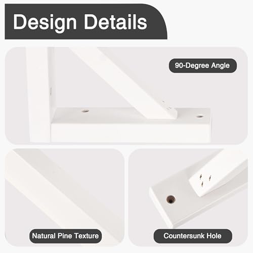 OVOV 2 Pack Wall Mount Wooden Shelf Brackets Triangle 7 Inch White - color: White, size: 7 Inch