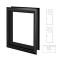 12.6" x 12.6" Window Frame Kit with Glass, Black Garage Door Window Inserts, Door Glass Inserts, Replacement Windows for Doors, Windows, Garages, Cabinets