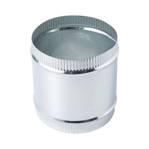 6 Inch Round Galvanized Steel Duct Connector - Metal Ventilation Pipe Coupler - Dryer Vent Hose Extension - HVAC Ducting Coupling for Straight Connection - size: 6 Inch