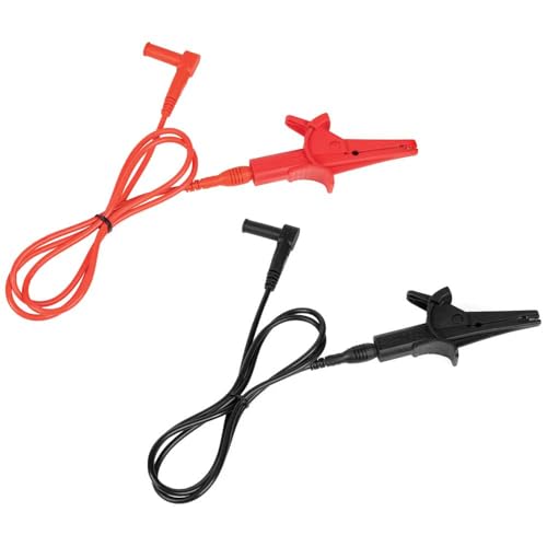 Klein Tools 69381 Alligator Clip Test Leads, Heavy-Duty Banana Plug Replacement Leads, 3-Foot