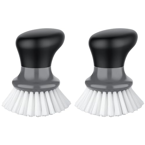 MR.SIGA Dish Scrub Brush, Palm Brush Dish Scrubber, Gray, Pack of 2 - color: Gray