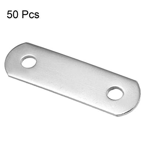 uxcell Repair Plate, 34mmx10mm, Flat Fixing Mending Corner Brace Bracket Connector, Pack of 50 - size: 34mm x 10mm