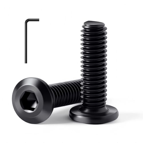 3/16-24 x 1" (30 Pack) Flat Head Hex Socket Cap Screws Bolts, Black Oxide 304 Stainless Steel 18-8, Hex Drive, Fully Machine Thread Furniture Bolts, with Hex Spanner - size: 3/16-24 x 1"