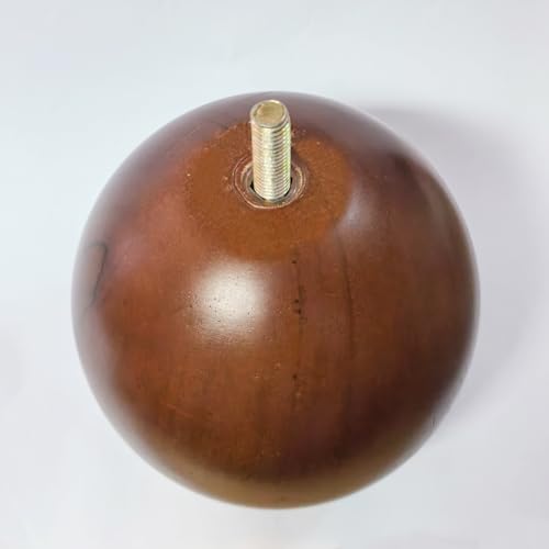 Solid Wood Sofa Replacment Parts 4 Inch Round Ball Shape Furniture Legs for Sofa Couch Ottoman Loveseat Cabinet Legs Furniture Feet Set of 4 (Walnut) - color: Walnut