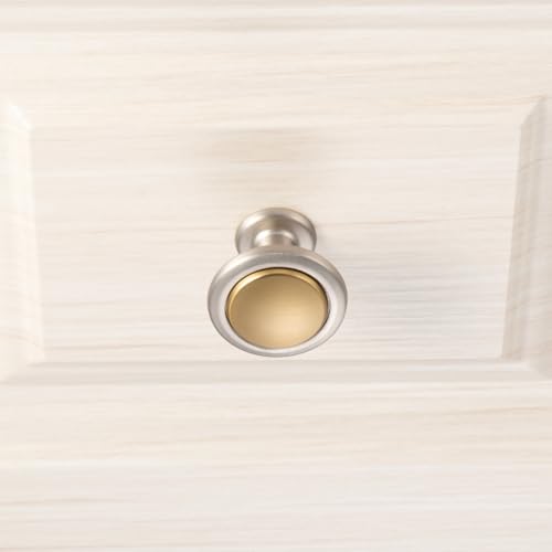 KOOFIZO 10 Pack Gold & Nickel Cabinet Knobs Round Single Hole Pulls 1960s - color: Brushed Gold + Brushed Nickel, size: Knob 1 - 10Pcs, style: Round