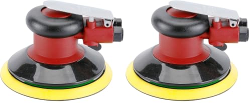 Professional Air Random Orbital Palm Sander, Heavy Duty Dual Action Pneumatic Sander with 1pc Backing Plate (6 inch) (Pack of 2) - size: 6 inch (Pack of 2)