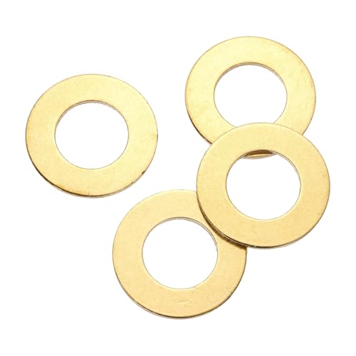 PATIKIL M18x34x2mm Flat Washers, 4PCS Brass Automotive Drain Plug Gaskets Flat Ring Oil Crush Washer Spacers for Faucets Garden Bolts Screws Hose, Golden - size: M18x34x2mm
