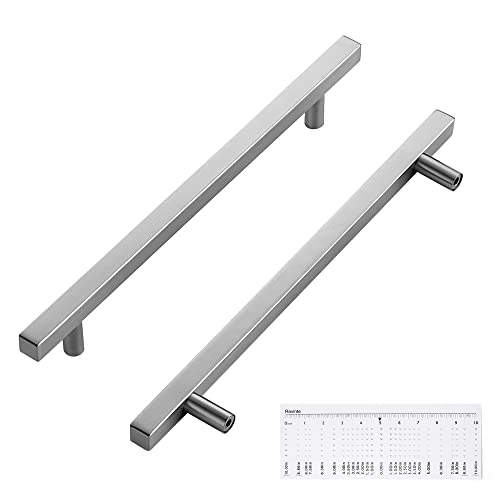 Ravinte Square Cabinet Handles, 15 Pack, 7.5" Hole Centers, Brushed Nickel - color: Brushed Nickel, size: 7.5 inch hole center