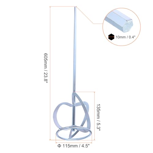 HARFINGTON Concrete Mixing Paddle, Cement Mixer Drill Attachment Paint Mixer Drill for Mixing Mortar Mud Plaster - size: 23.8"
