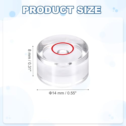 HARFINGTON 12pcs Circular Bubble Spirit Level 14x8mm Mini Round Bubble Spirit Level Little Measuring Layout Tools for TV Industrial Carpentry Picture Frame, White/Red - color: White/Red, size: 14x8mm