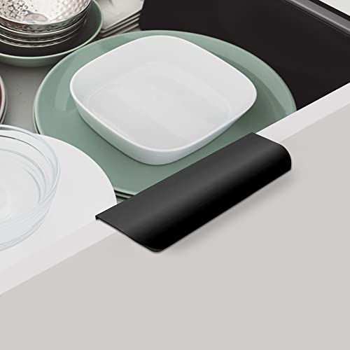 Malimali 5 Pack 6" Black Edge Finger Pulls for Cabinets, Drawer Pulls - color: Matte Black, size: 150mm/6" (5Pcs)