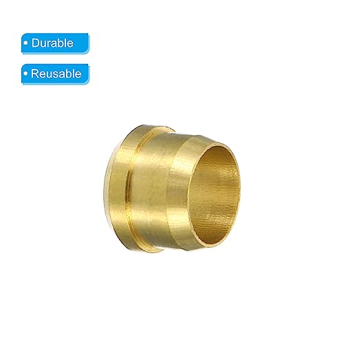 PATIKIL 8mm Tube OD Brass Compression Sleeves Ferrules 10 Pack Brass Compression Fitting Assortment Kit