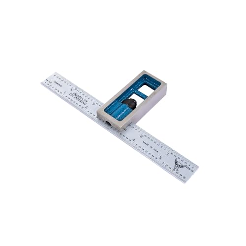 PEC Tools Double Square, 6"/150mm Blade, English & Metric, Cast Iron Head - color: Graduation: E/M (32nds/64ths/mm/0.5mm), size: 6"