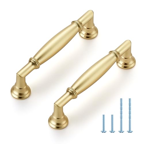 HOME EDIT Brushed Gold Cabinet Handles 3 Inch Pulls 20 Pack - color: Brushed Gold, size: 3 inches Hole Center