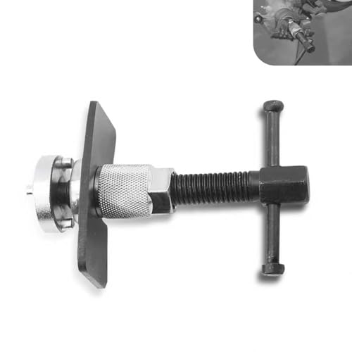 Car Brake Pad Replacement Tool, Disc Brake Caliper Compression Tool Kit, Anti-rust Piston Rewind Device with 2 Adapters and C-shaped Plate, Universal Repair Accessory for Cars (Silver)