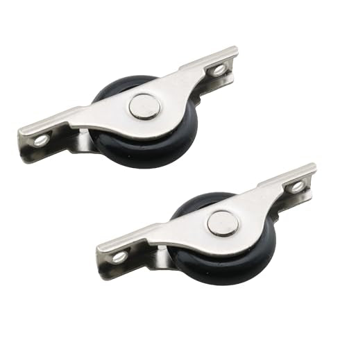 TAODAN 2PCS 29mm Black Screen Door Roller Wardrobe Wheel Nylon Pulleys with Stainless Steel Housing for Garage Screen Door and Sliding and Cabinet Door