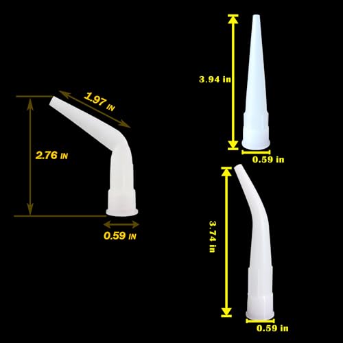 10+5+5 Pack White Curved Caulking Nozzle, Replacement Extension Applicator Tip for Sausage Caulk Gun