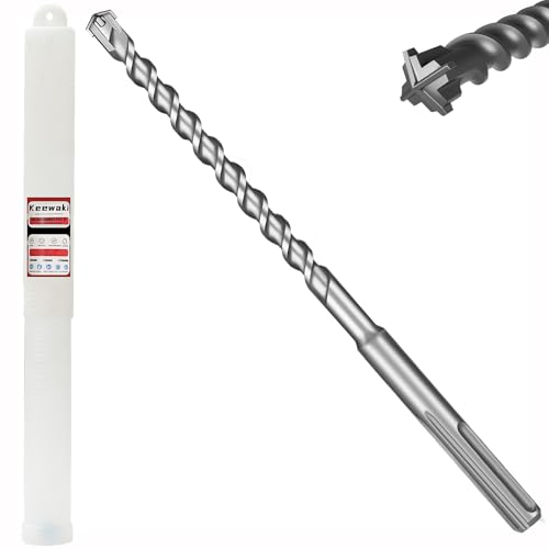 1/2" x 13" SDS Max Cross-Tip Rotary Hammer Drill Bit – Upgraded Heat-Treated Carbide Head, Extended Length 340mm for Longer Working Depth, Concrete Drill Bit for Masonry, Brick & Stone - size: 1/2" x 13"