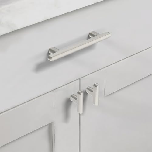 Asidrama 10 Pack 3.75 Inch(96mm) Brushed Satin Nickel Kitchen Cabinet Handles, Cabinet Pulls Kitchen Cabinet Hardware for Cupboard Drawer Pulls - color: Brushed Satin Nickel, size: 3.75" Hole Center, style: 10 Pack