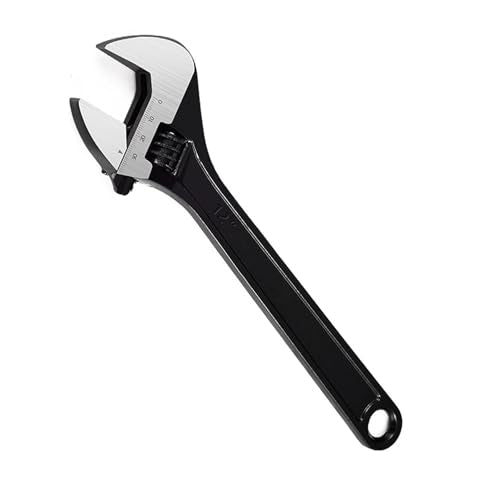 Adjustable Wrench 12 Inch Heavy Duty Wide Jaw Opening Wrench for Automotive Plumbing Household Garage Repairs - size: 12inch