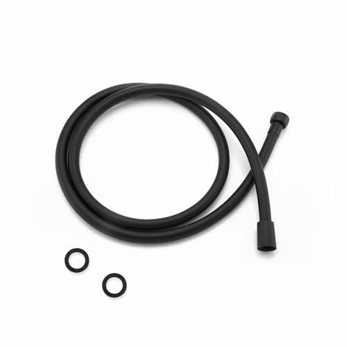 59 Inches Black Shower Hose Replacement PVC - color: Black, size: 59 In