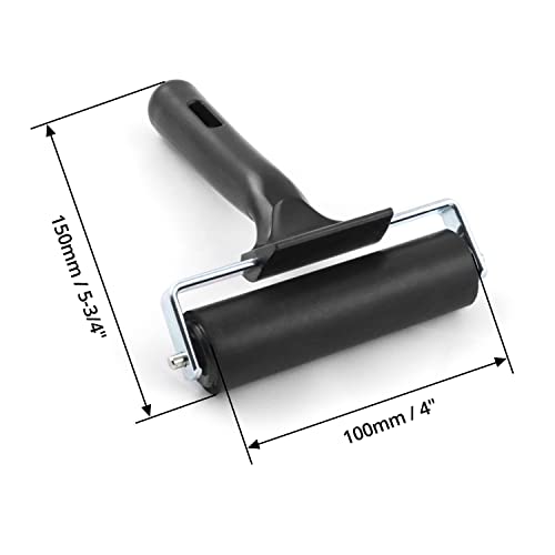 QWORK 4 Inch Rubber Roller, Tape Roller for Print, Tape, Wallpapers, Scrapbooks - size: 4 inch