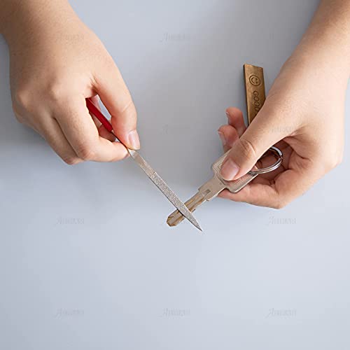 AUEAR, Set of 10 Pack Mini Diamond Needle File Barrette Crossing Knife Equaling Warding Square Three Round Tapered Half for Jewelers Glass Metal Wood