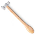 Chasing Hammer for Jewelry Making, Two-Sided, 10 Inch Wooden Handle - color: Beige