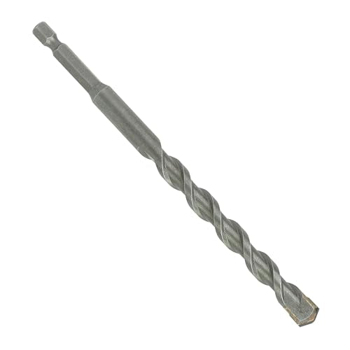 3/8 Inch x 6 Inch Masonry Drill Bit, Carbide Tipped 2-Pack for Concrete, Brick, Stone, 1/4” Hex Shank, Impact Performance (3/8" x 6", 2) - size: 3/8" x 6"