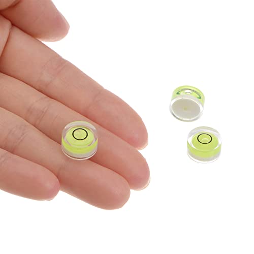 HARFINGTON 3pcs Round Bubble Level 12x6mm Mini Circular Bullseye Spirit Levels for Leveling Camera Tripod Telescope Workshop Turntable Pictures Frame, Lime - color: Lime (Black Circle), size: 12x6mm