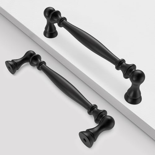 10 Pack 3 Inch(76mm) Kitchen Cabinet Handles Matte Black Cabinet Pulls Zinc Alloy Drawer Pulls Solid Kitchen Hardware - color: Matte Black, size: 3'' Hole Center(76mm)