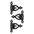 Renovators Supply Manufacturing Pack of 3 Cabinet Door Strap Hinge with Hardware 3 in. Rust Resistant Black Wrought Iron Flush Mount Hinge for Cabinets - size: Pack of 3
