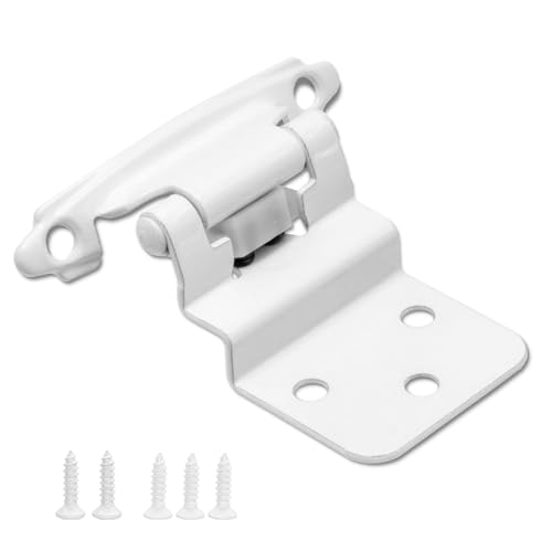 20 Pack (10 Pairs) 3/8 Inch Inset Semi Cabinet Hinges White - color: White, size: 20 Pack (10 Pairs)